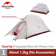 1 2 3 Persons Camping Tent Outdoor 20D Silicone