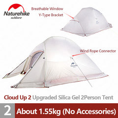 1 2 3 Persons Camping Tent Outdoor 20D Silicone