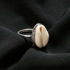 Tocona Bohemian Antique Silver Shell Ring