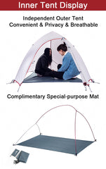 1 2 3 Persons Camping Tent Outdoor 20D Silicone