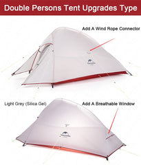 1 2 3 Persons Camping Tent Outdoor 20D Silicone