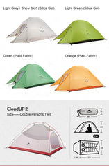 1 2 3 Persons Camping Tent Outdoor 20D Silicone