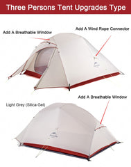 1 2 3 Persons Camping Tent Outdoor 20D Silicone