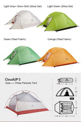 1 2 3 Persons Camping Tent Outdoor 20D Silicone