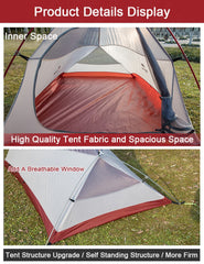 1 2 3 Persons Camping Tent Outdoor 20D Silicone