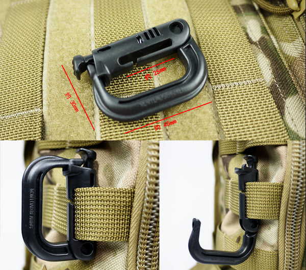 2/pcs Molle Tactical Backpack Shackle Carabiner