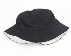 Solid Colors Black White Bucket Hats Women Men Outdoor