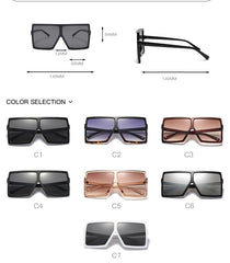 Sunglasses Women Brand Designer Big Frame Square Sunglasses