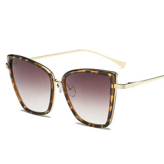 Alloy Cat Eye Sunglasses Women  Gradient Lens Sun Glasses