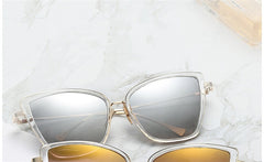 Alloy Cat Eye Sunglasses Women  Gradient Lens Sun Glasses