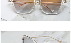 Alloy Cat Eye Sunglasses Women  Gradient Lens Sun Glasses