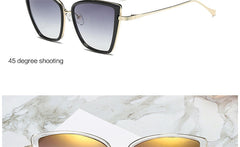 Alloy Cat Eye Sunglasses Women  Gradient Lens Sun Glasses