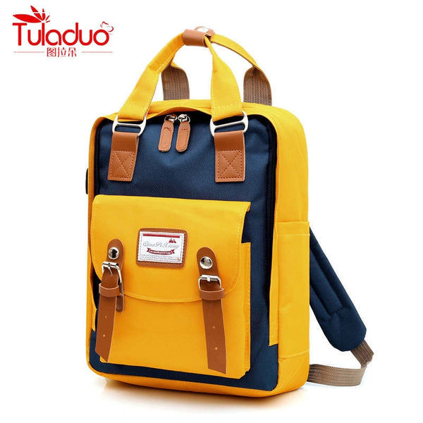 New Women Backpack Waterproof Canvas Travel Backpack Laptop Rucksack Female Teenagers Girls Shoulder Bag Bagpack Female Mochila