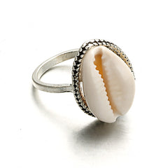 Tocona Bohemian Antique Silver Shell Ring