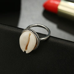 Tocona Bohemian Antique Silver Shell Ring