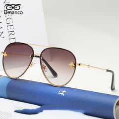 Umanco Retro Gold Frame Bee Sunglasses Women Men Vintage Fashion