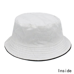 Solid Colors Black White Bucket Hats Women Men Outdoor