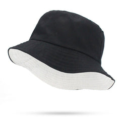 Solid Colors Black White Bucket Hats Women Men Outdoor