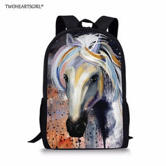 3PCS/SET 3d Crazy Horse Print School Backpack Set for Teenager Girls Boys Cool High School Children Kids Bagpack Child Bookbags