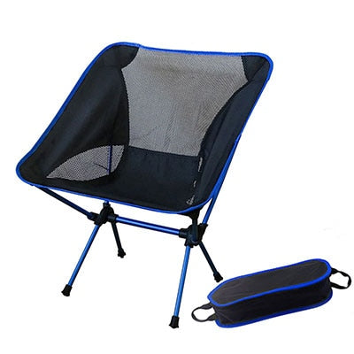 Portable Gray Moon Chair Fishing Camping Stool Folding Extended Hiking Seat with Pocket Ultralight Office Home Furniture