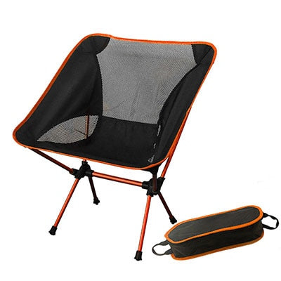 Portable Gray Moon Chair Fishing Camping Stool Folding Extended Hiking Seat with Pocket Ultralight Office Home Furniture