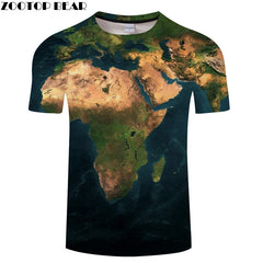 Ocean World Map 3D Print t shirt Travel