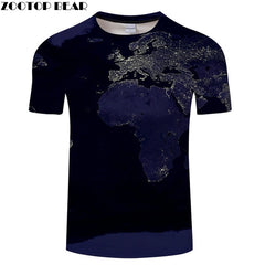 Ocean World Map 3D Print t shirt Travel